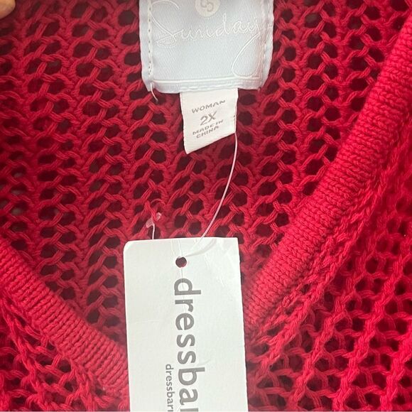 Dressbarn Sunday Crochet Pullover Top Sz 2X - Picture 6 of 7